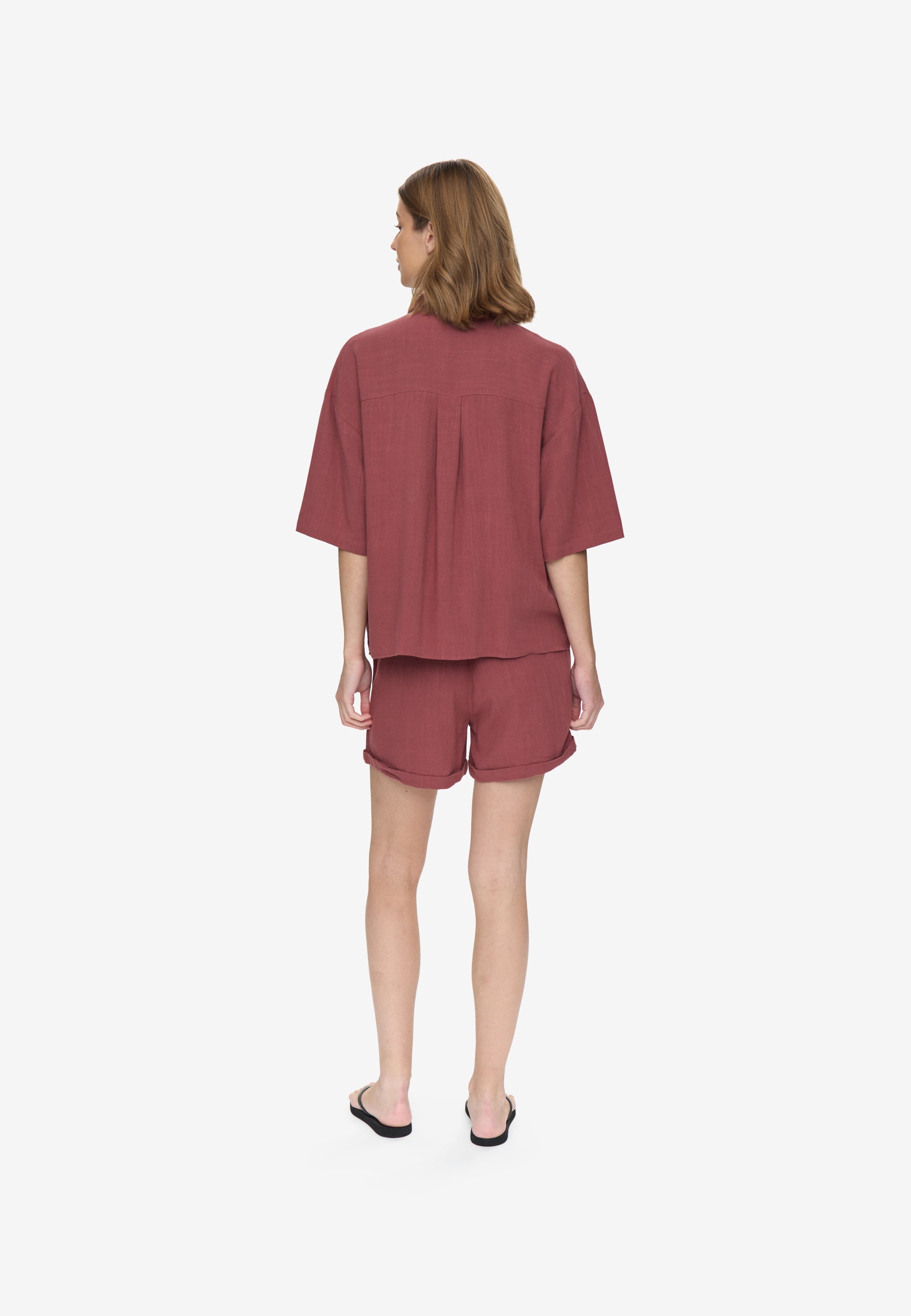 moves Elise short sleeved linen blend shirt 2744 Short Sleeved Shirt 1426 Apple Butter