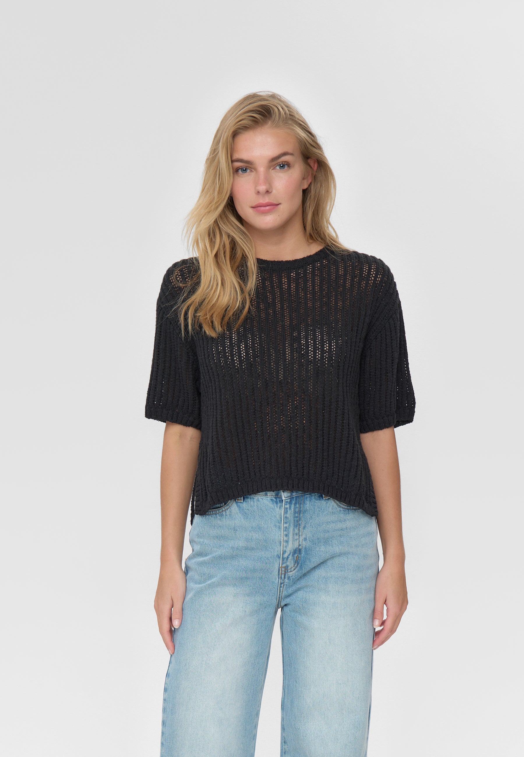 moves Fro ss knit 4378 Jumper 999 Black
