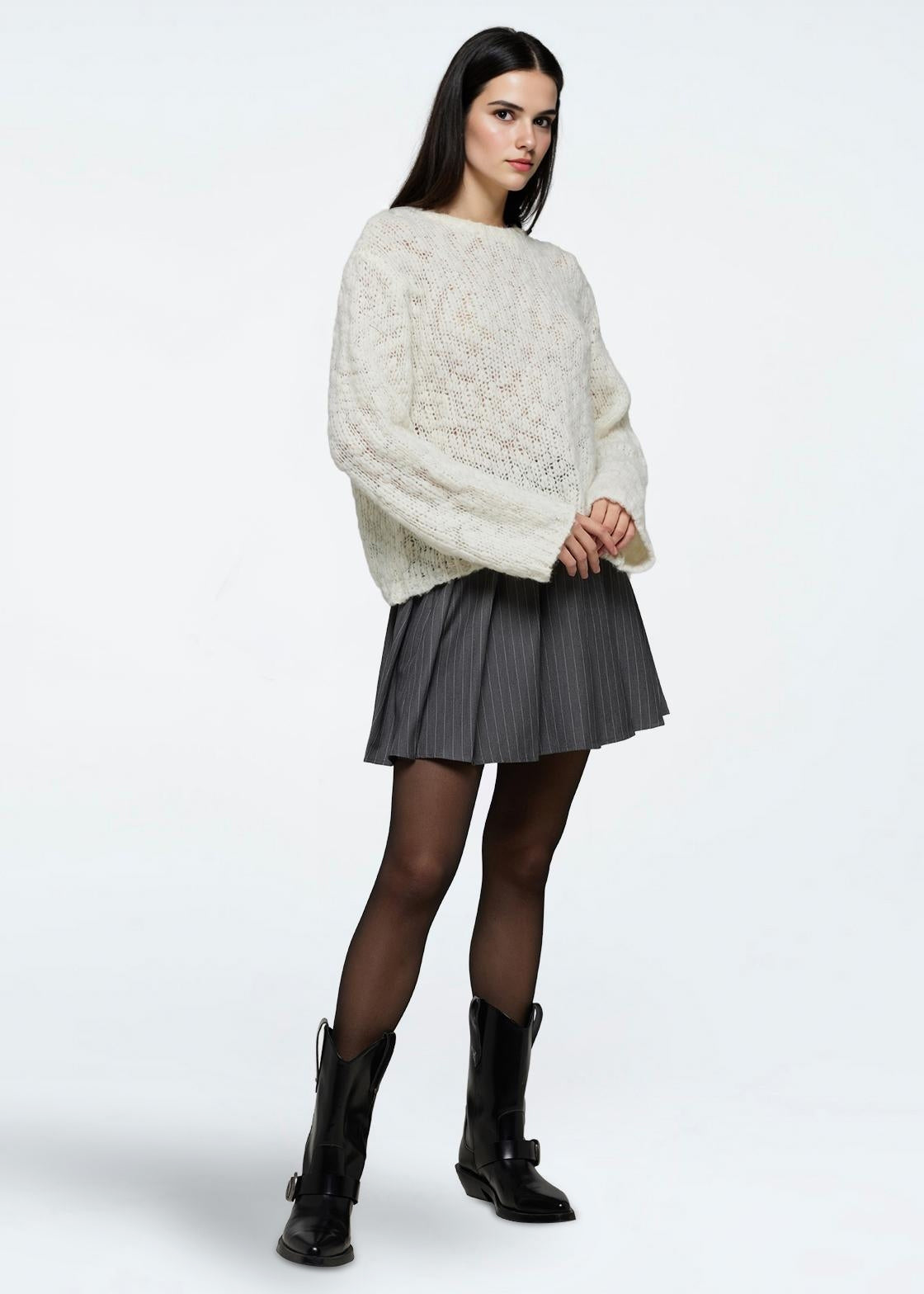 moves Fylla knit 4374 Jumper 0105 Antique White
