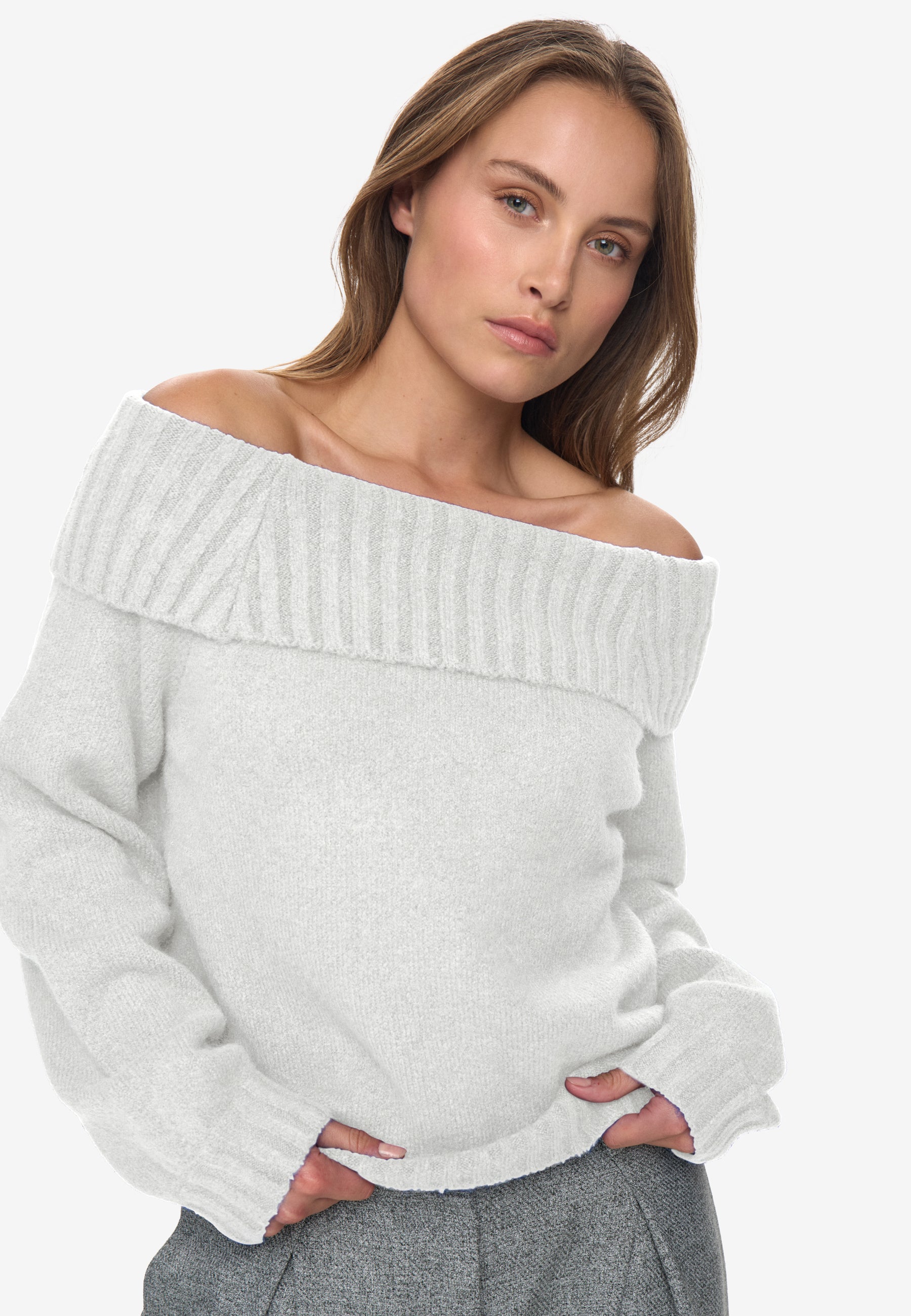 moves Janni jumper 2579 Jumper 0104M White Asparagus Melange