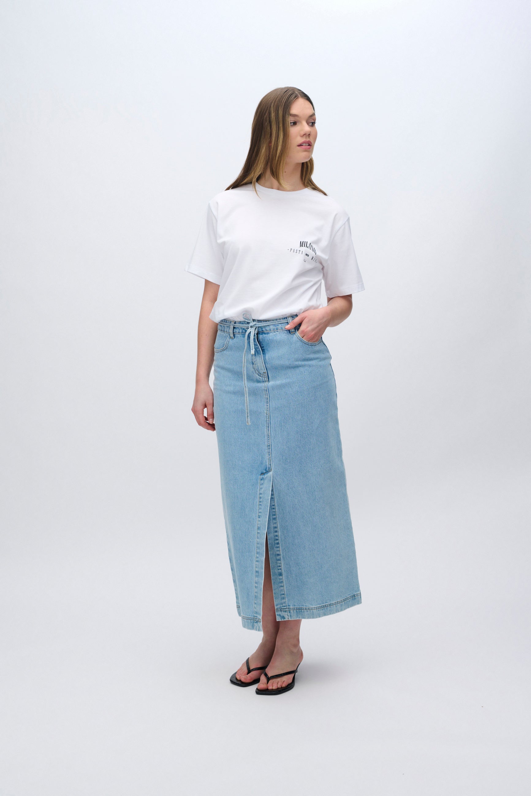 moves Maisie denim maxi skirt 4283 Maxi Skirt 1001 Light Blue