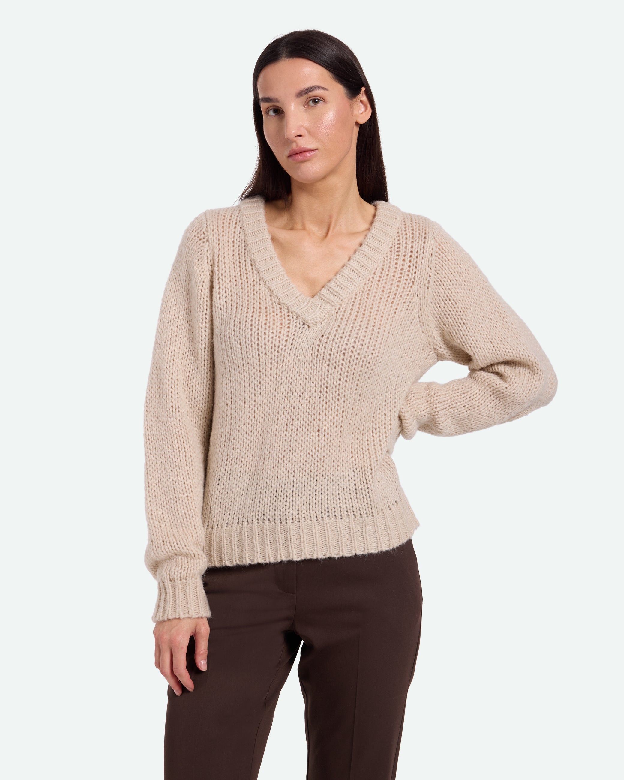 ニット・セーター IONSEOUL Nobody color matching brush knit JE795 Nicolinna 3655 Jumper Jumper - 1411 Peyote – Moves International