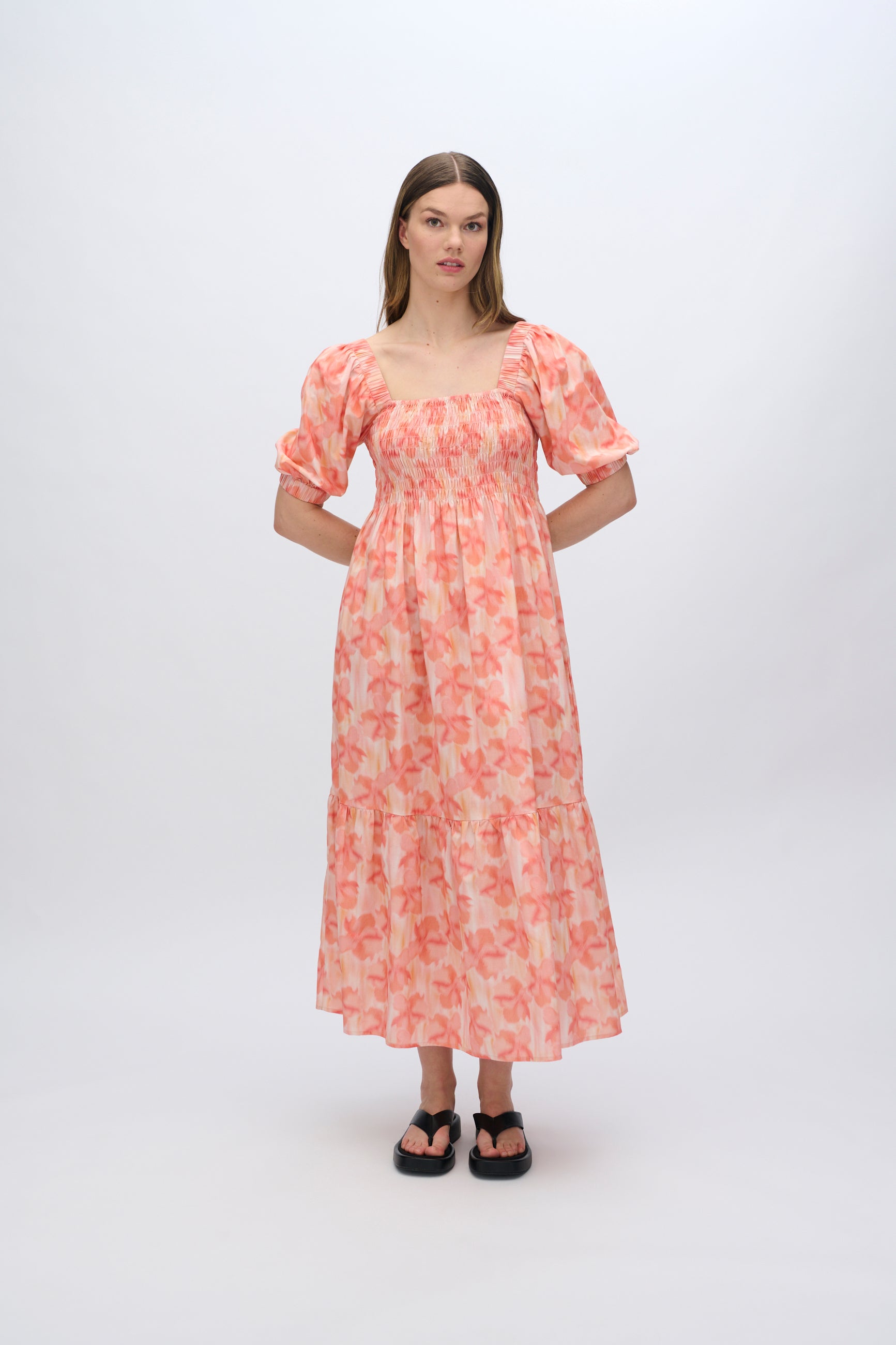 moves Aleah smock midi dress 4290 Midi Dress 1614 Rose Elegance