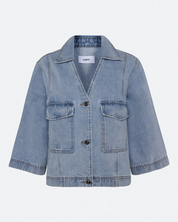moves Amarie denim shirt 4283 Short Sleeved Shirt 1001 Light Blue