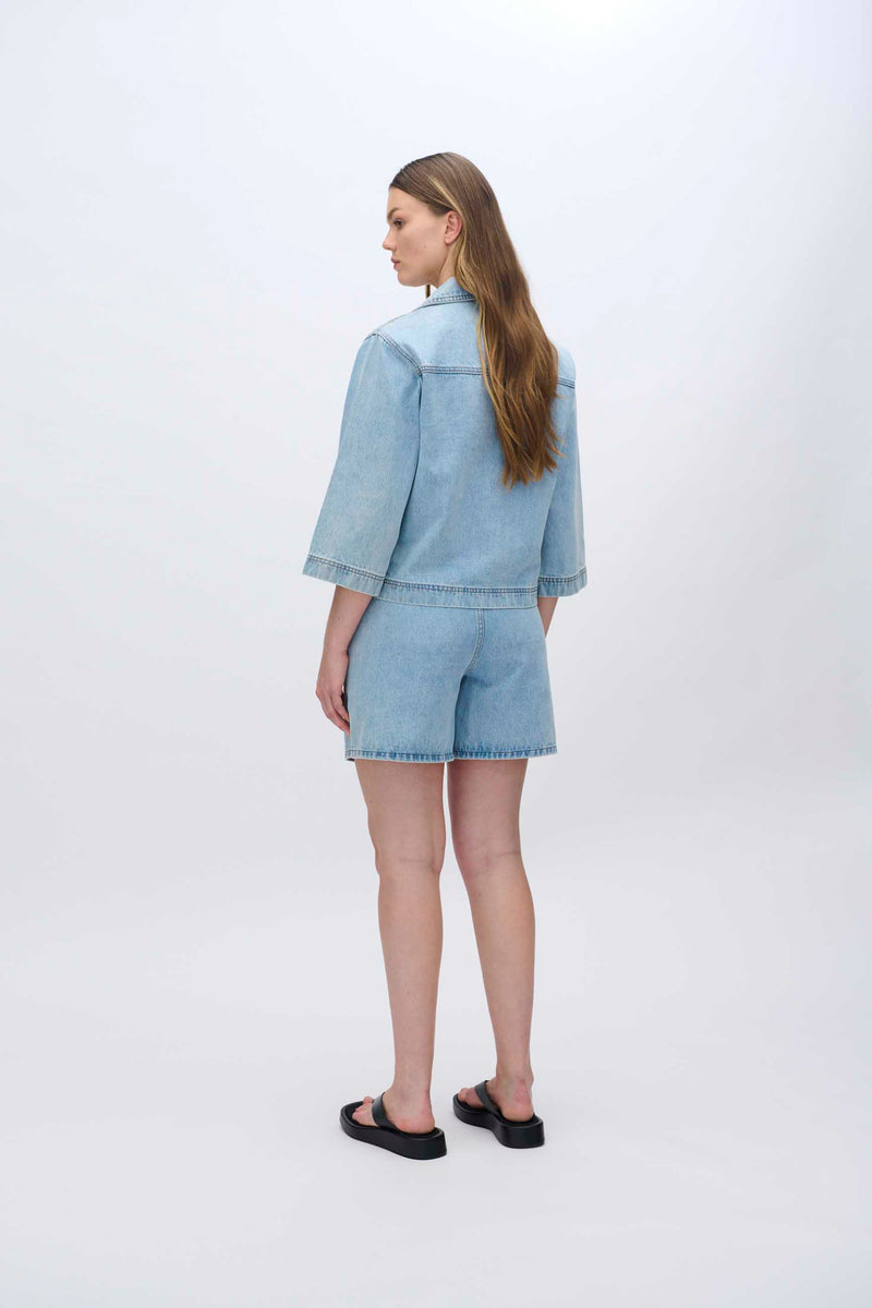 moves Amarie denim shirt 4283 Short Sleeved Shirt 1001 Light Blue