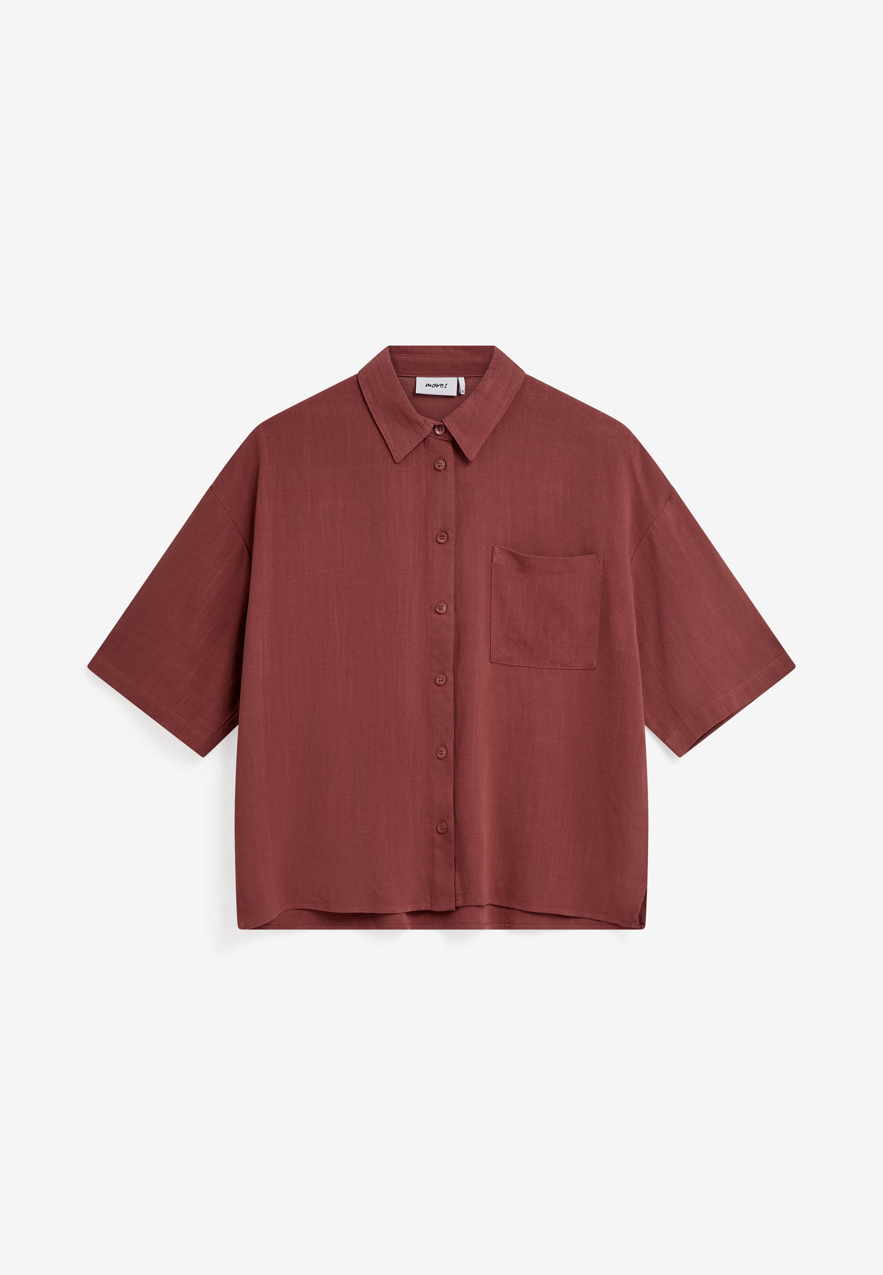 moves Elise short sleeved linen blend shirt 2744 Short Sleeved Shirt 1426 Apple Butter