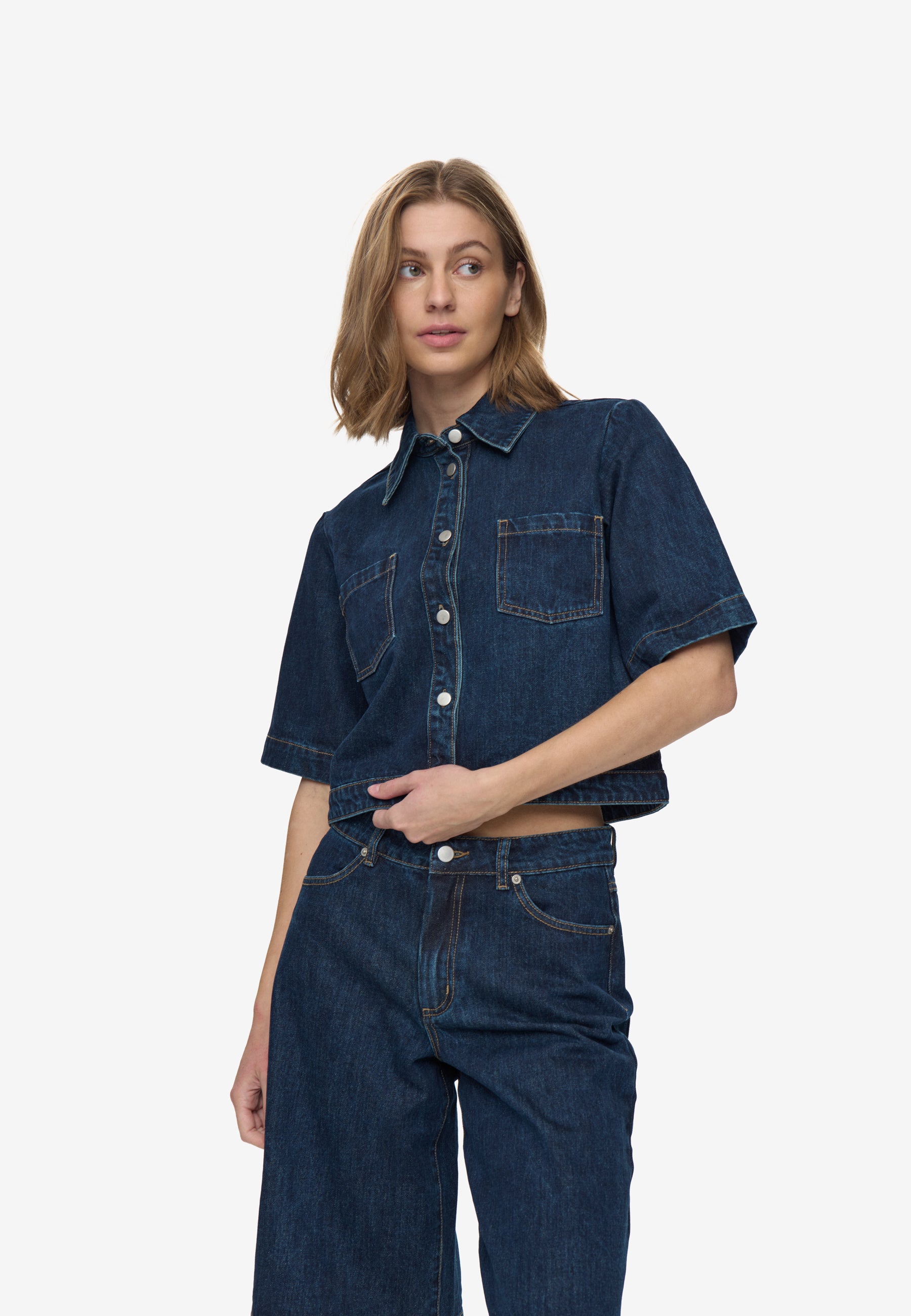 moves Kamari shirt 4283 Short Sleeved Shirt 1003 Dark Blue