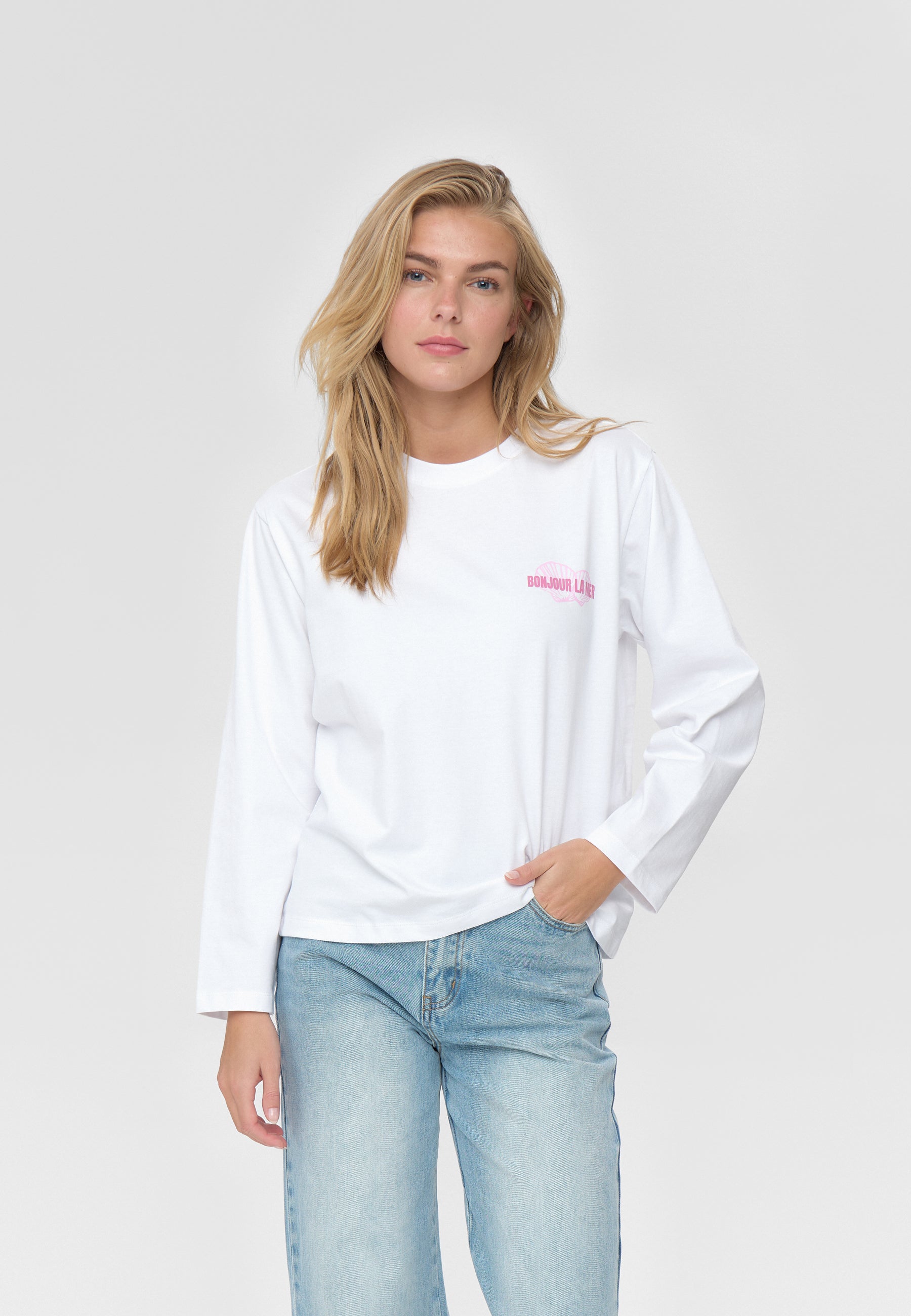 moves Kanna LS tee 4641 GOTS Long Sleeved T-shirt 0601 Bright White