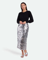 moves Lubinu Skirt 3689 Midi Skirt 1020 Silver